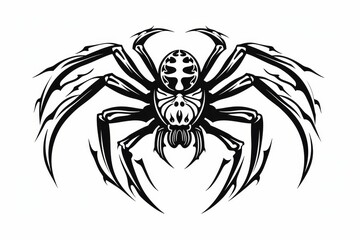 Black Line Trapdoor Spider Tattoo Illustration