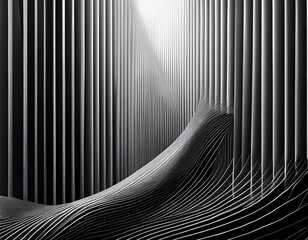 Abstract Black and White Lines Structure