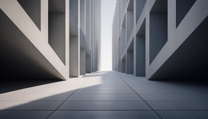 Fototapeta premium Abstract Concrete Architecture With Lines and Shadows