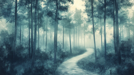 Fototapeta premium Artistic_representation_of_a_pathway_winding