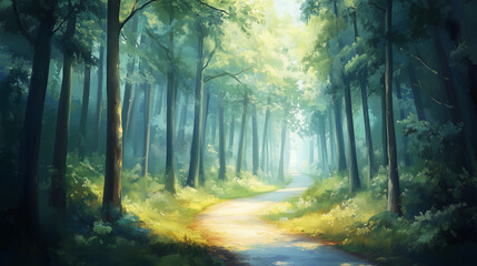 Obraz premium Artistic_representation_of_a_pathway_winding