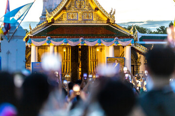 Wat Phra Si Rattana Mahathat Woramahawihan-Phitsanulok: August 9, 2024, Tourists, families with...