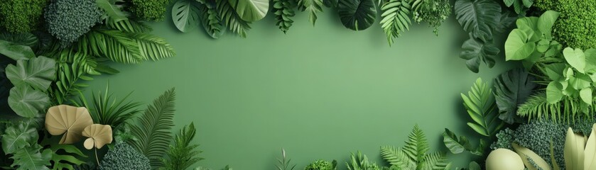 Lush green foliage creates a vibrant frame, ideal for natural backgrounds and floral designs.