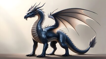 Obraz premium majestic dragon standing in a mesmerizing 3d scene