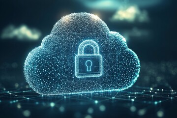Illustration of Cloud Security Services Technology created with Generative AI