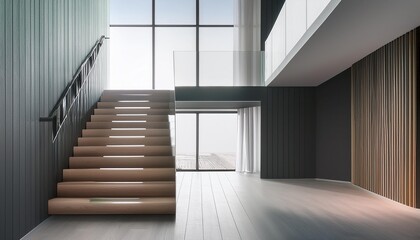 Fototapeta premium Minimalist Staircase Interior Design