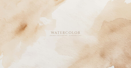 Abstract horizontal watercolor background. Hand drawn vector texture. Brush stroked painting pastel color watercolour