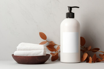 Bottle label png mockup, transparent design