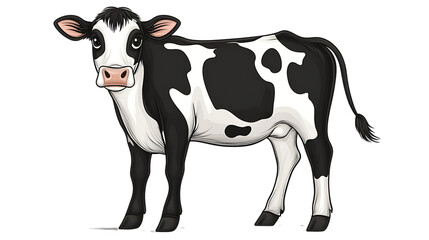 Cow cartoon vector illustration on transparent background