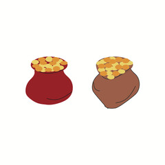 Money bag and gold coins Vector