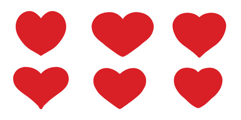 set of red hearts