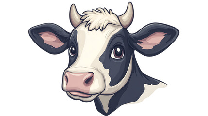 Cow cartoon vector illustration on transparent background