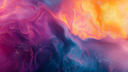 Abstract fluid art with vibrant swirls