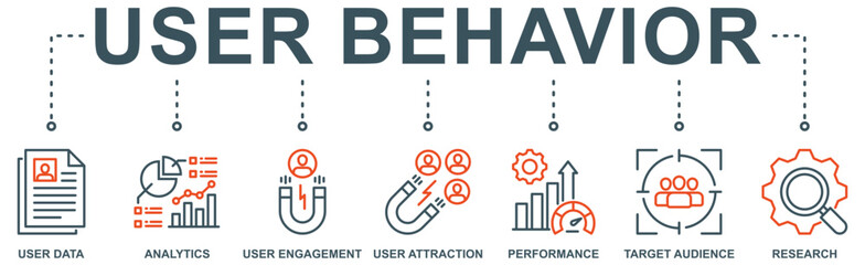 User behavior banner web icon vector illustration concept with icon