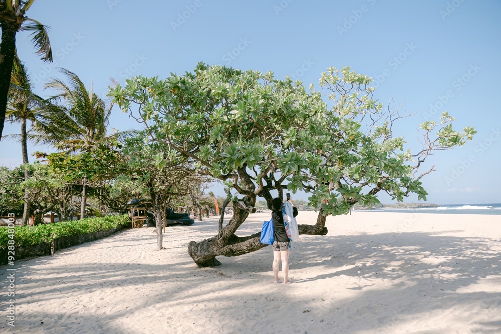 Wall mural white sand beach outrood scenery view at Nusa Dua Bali