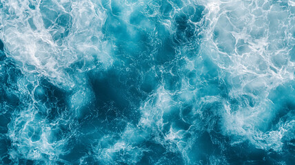 Obraz premium Waves crashing against the shore at a tranquil blue ocean during midday sun