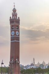 Hussainabad pond and clock tower, Beautiful evening at ghanta ghar talab in lucknow, lucknow, uttar...