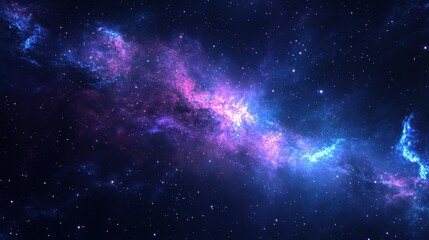 A vibrant cosmic scene showcasing swirling galaxies and stars in deep space.