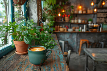 Cozy Morning Coffee Shop Interior 