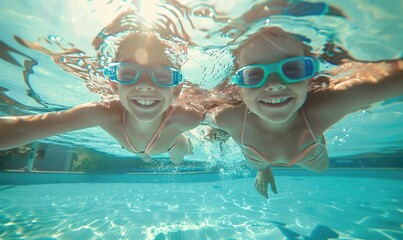 A group of friends have fun at a pool party, enjoying the sun and water, sharing laughter and good times together.