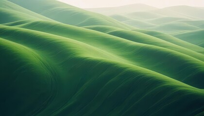 Rolling Green Hills with Abstract Wavy Patterns
