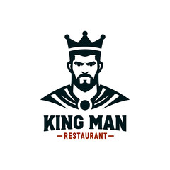 king man food restaurant meal logo vector illustration template design