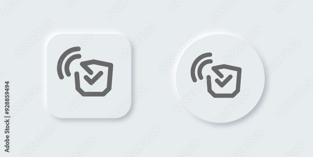 Poster secure connection line icon in neomorphic design style. network signs vector illustration.