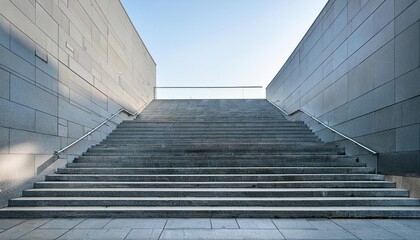 Obraz premium Stone Stairs in a Minimalist Modern Architecture Building