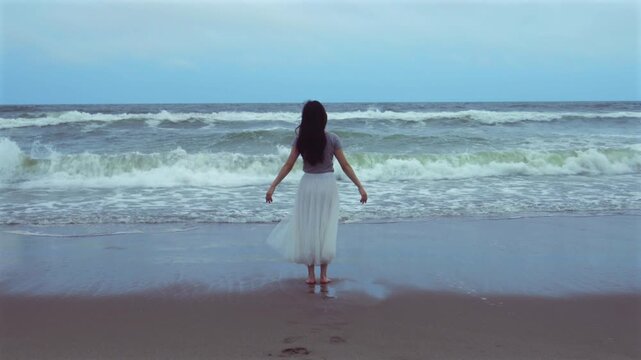 woman on the beach 