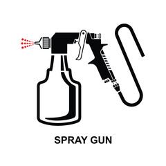 Spray gun icon. Spray gun paint isolated on background vector illustration.