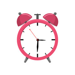 red alarm clock cartoon flat vector illustration