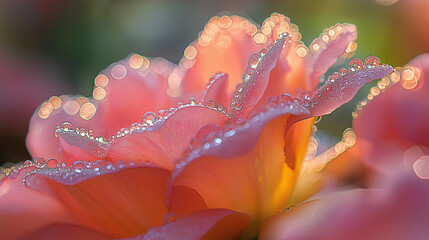 Dew-covered petals in the morning light