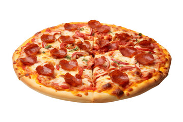 Pizza on transparent background. Pizza related themes. Fast food. Pizza sale. Images for graphic designers. Isolated Pizza. PNG cutout. Pizza fast food. For flyers.