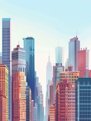 Obraz premium Cityscape with tall buildings