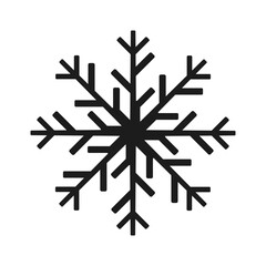 Vector snowflake icon isolated on white background. New year symbol of snowflake silhouette.  