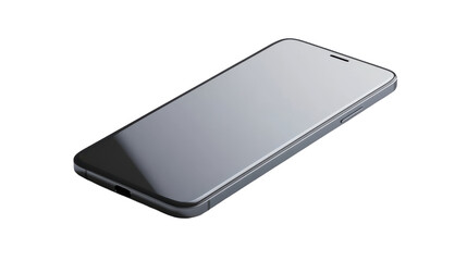 Vertical Modern Smartphone with Blank Screen - Close-Up Against transparent Background