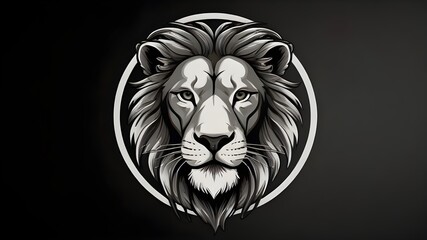 Obraz premium Lion logo with black and white