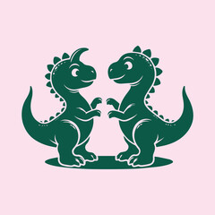 Daunosaur Vector for Print Baby Dino  Playing