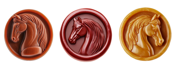 Wax seal embossed with a horse's head