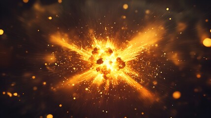 Powerful Nuclear Fission Reaction with Particles Breaking Apart and Glowing Radiance