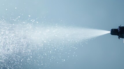 Water spray on blue background