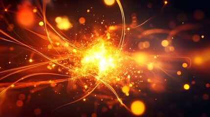 Powerful Energy Burst from Nuclear Fission Reaction with Glowing Particles in Motion