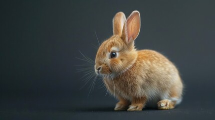 Obraz premium A bunny with fluffy fur and large ears looking directly at the camera,