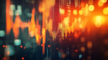 This is an abstract representation of current market trends featuring vibrant light effects and colors