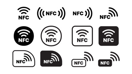 NFC Symbols. NFC icon vector illustration. Near field communication sign vector illustration.