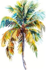 Watercolor palm tree