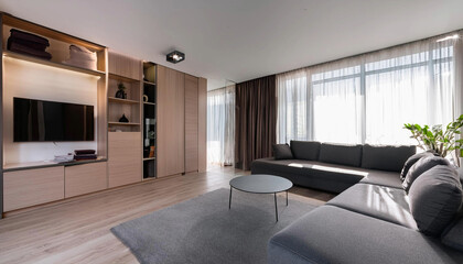 Fototapeta premium Luxury living room and wardrobe