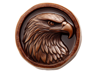 Wax seal embossed with a eagle's head
