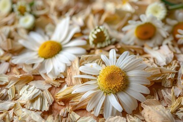 Camomile Tea. Dried Chamomile Flowers for Herbal Medicine and Healthy Lifestyle