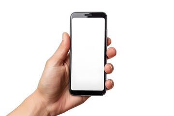 Hand Holding a Blank Smartphone Ready for Use